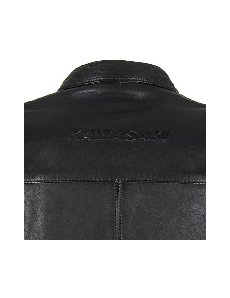 Giacca in pelle Kawasaki RS Nera