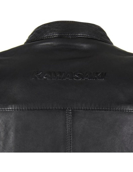 Giacca in pelle Kawasaki RS Nera